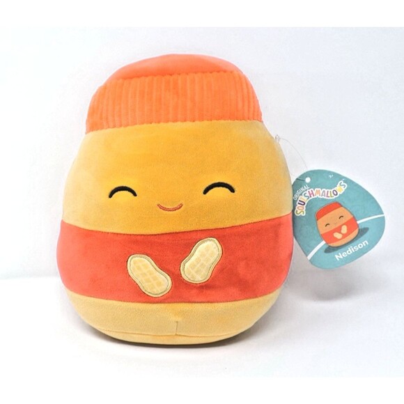 Squishmallows Nedison Peanut Butter 8" Inch Plush Cap Peanuts NEW with Tag - Picture 1 of 5